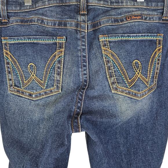 Wrangler Q-Baby Medium Wash Whiskering Women's Bootcut Jeans 13 x 32 - Picture 4 of 6